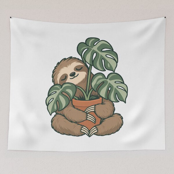 Item preview, Plant Parent Sloth Hugging Monstera designed and sold by luxedigitalnest.