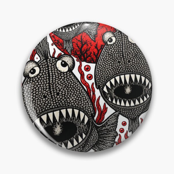 Item preview, Spooky Halloween Red Piranha – Pumpkin Horror Fish Monster T-Shirt  designed and sold by cabevo.