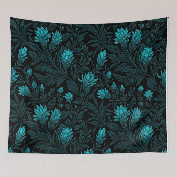 Item preview, Dark Teal Floral Elegance Seamless Pattern designed and sold by Owcomm.