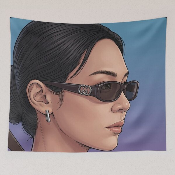 Item preview, Too Cool Bint Bulan Actress Thai GL LGBTQ+ Cartoon Decor Comic Wall Art Print Poster Shirt Clock Blanket KDrama designed and sold by Mind Space.