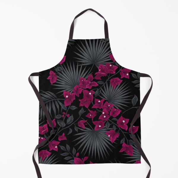 Item preview, Tropical Magenta Bougainvillea Dark Palm Leaves Pattern designed and sold by Owcomm.