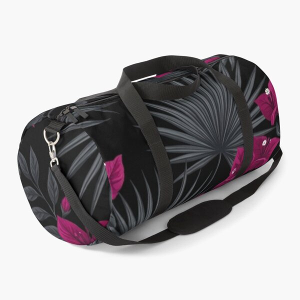 Item preview, Tropical Magenta Bougainvillea Dark Palm Leaves Pattern designed and sold by Owcomm.