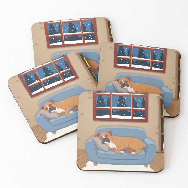 Item preview, Merry Christmas Sleeping Boxer Dog Festive designed and sold by AffirmRedWords.