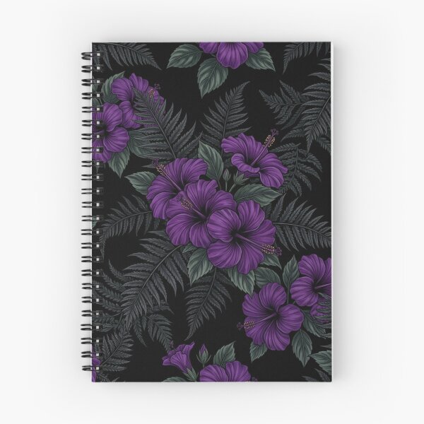 Item preview, Dark Purple Hibiscus Fern Floral Pattern designed and sold by Owcomm.