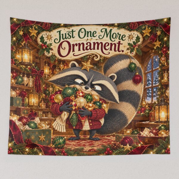 Item preview, Raccoon Ornament Collector Christmas designed and sold by SandboxMashery.