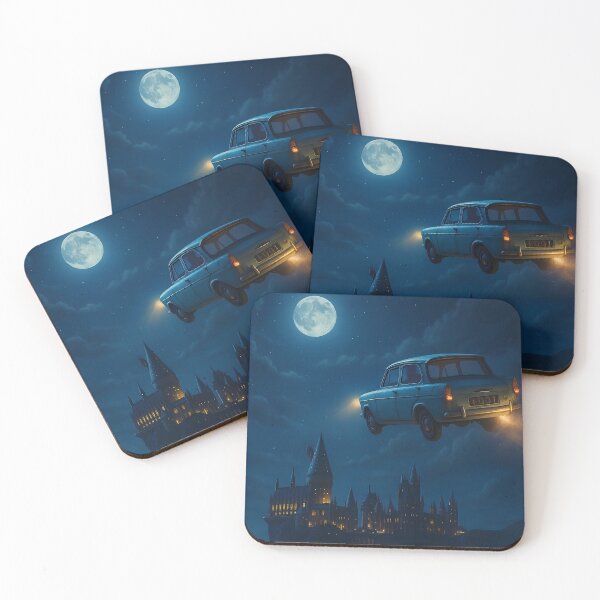 Item preview, The Flying Car Over Hogwarts designed and sold by NF Designs Studio DTF.