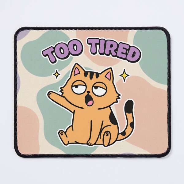 Item preview, Too Tired Orange Cat Kawaii Cartoon designed and sold by Taridesign.