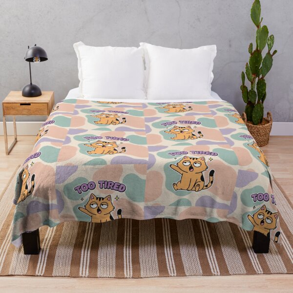 Item preview, Too Tired Orange Cat Kawaii Cartoon designed and sold by Taridesign.