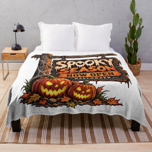 Item preview, Spooky Season Now Open – Vintage Halloween Sign designed and sold by Azagthoth.
