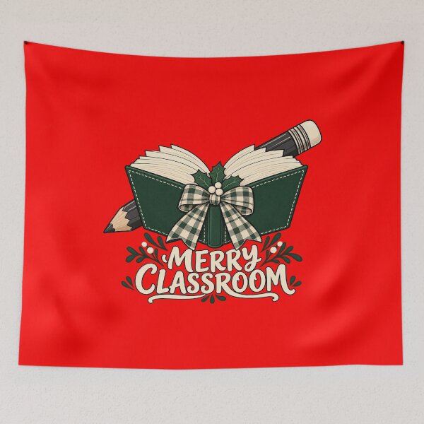 Item preview, Merry Classroom Book and Plaid Bow designed and sold by AMICO77.
