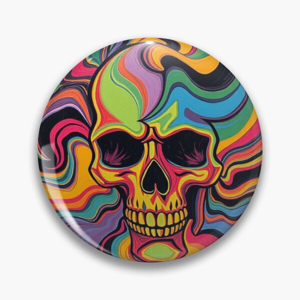 Item preview, Psychedelic Fluid Skull Trippy Acid Art designed and sold by ERODED SELF.