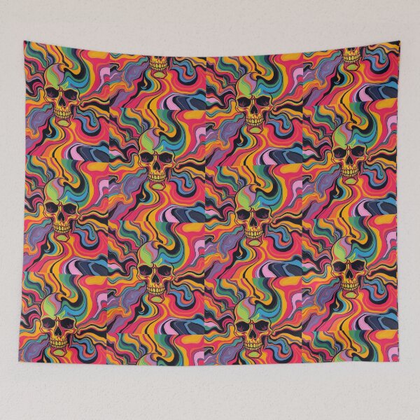 Item preview, Psychedelic Fluid Skull Trippy Acid Art designed and sold by ERODED SELF.