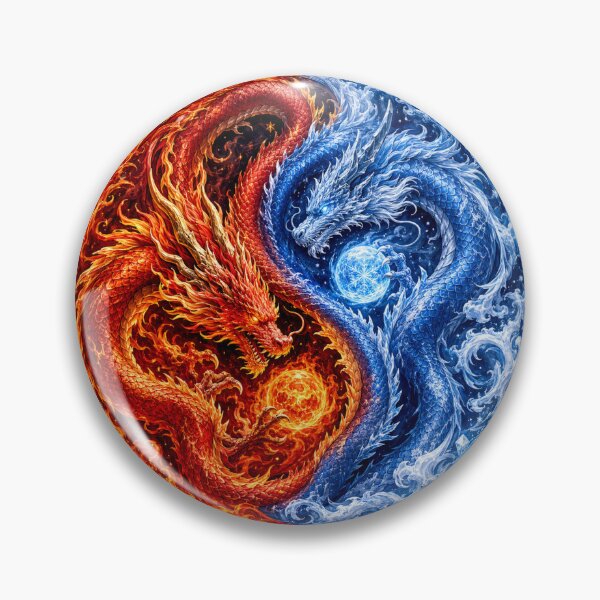 Item preview, Fire and Ice Dragon Yin Yang designed and sold by FyreHorse Designs.