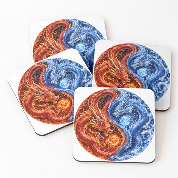 Item preview, Fire and Ice Dragon Yin Yang designed and sold by FyreHorse Designs.