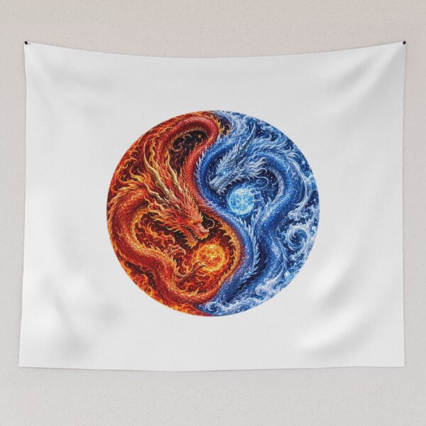 Item preview, Fire and Ice Dragon Yin Yang designed and sold by FyreHorse Designs.