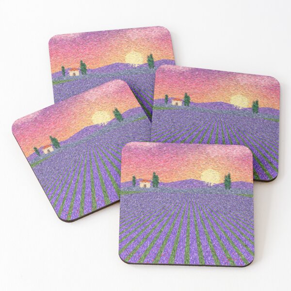 Item preview, Lavender Field at Sunset - Impressionist Provence Landscape Painting designed and sold by Decorta.