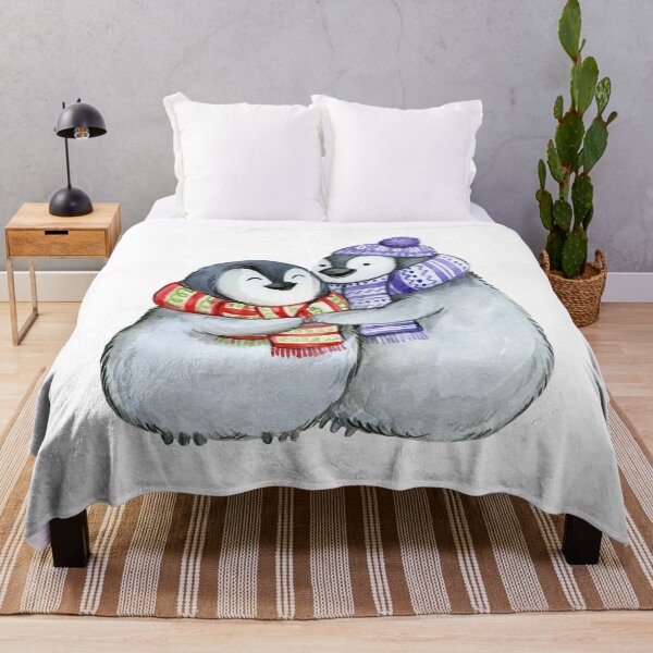 Item preview, Cute Penguins Hugging. Winter Cozy Penguins Watercolor designed and sold by Deepsleepstudio.