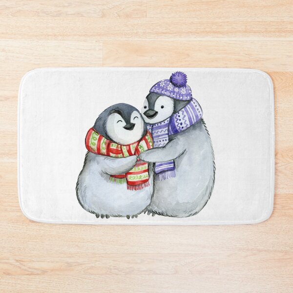 Item preview, Cute Penguins Hugging. Winter Cozy Penguins Watercolor designed and sold by Deepsleepstudio.