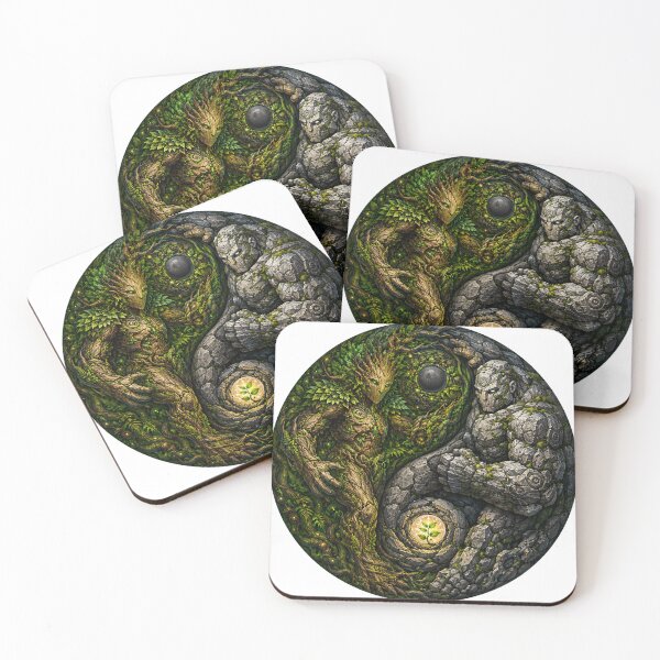 Item preview, Earth Spirit and Stone Golem Yin Yang designed and sold by FyreHorse Designs.