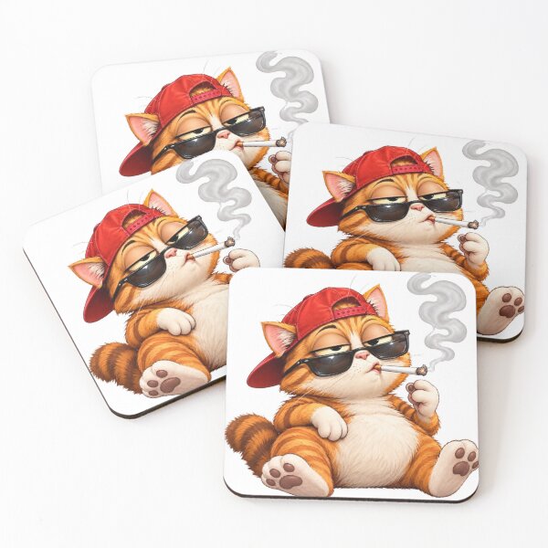 Item preview, Grumpy Cool Cat Funny Orange Tabby Sassy Cat with Sunglasses designed and sold by HoMya.