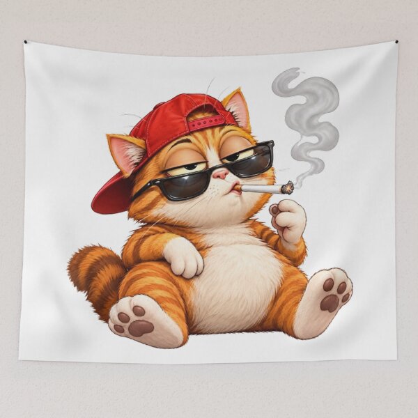 Item preview, Grumpy Cool Cat Funny Orange Tabby Sassy Cat with Sunglasses designed and sold by HoMya.