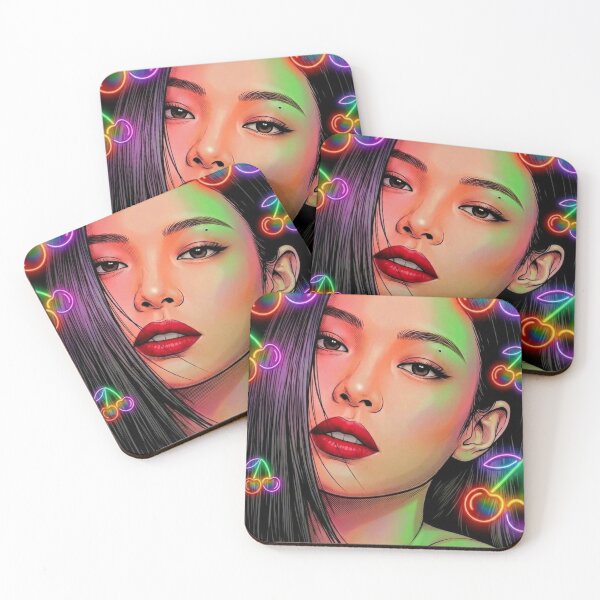 Item preview, BP J Cherry Pride Singer Actress Thai GL LGBTQ+ Cartoon Decor Comic Wall Art Print Poster Shirt Clock Blanket KDrama designed and sold by Mind Space.