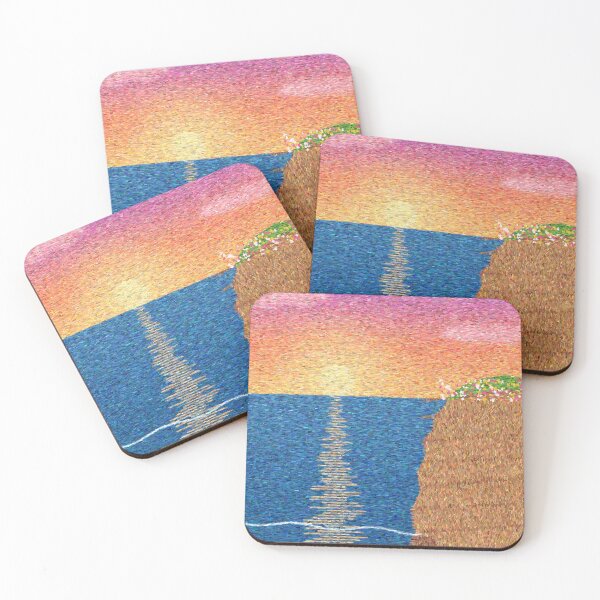 Item preview, Sea Cliffs at Sunset - Impressionist Coastal Painting designed and sold by Decorta.