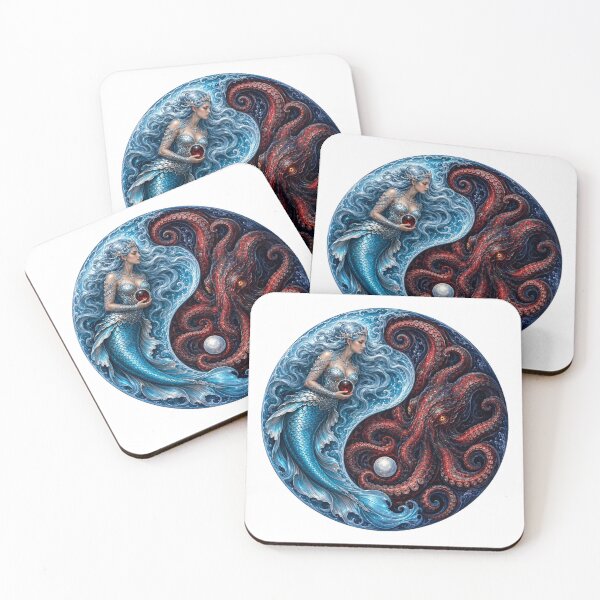 Item preview, Mermaid and Kraken Yin Yang designed and sold by FyreHorse Designs.