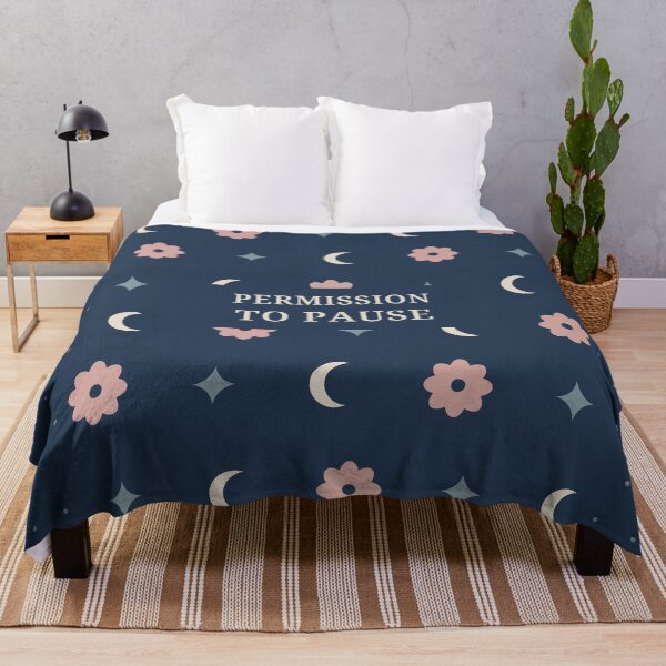 Item preview, Permission to Pause – Moon and Flower Pattern designed and sold by ThotSl4yer69.