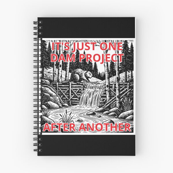Item preview, It's Just One Dam Project After Another Vintage Beaver Dam Woodcut Nature designed and sold by GibasVisuals.