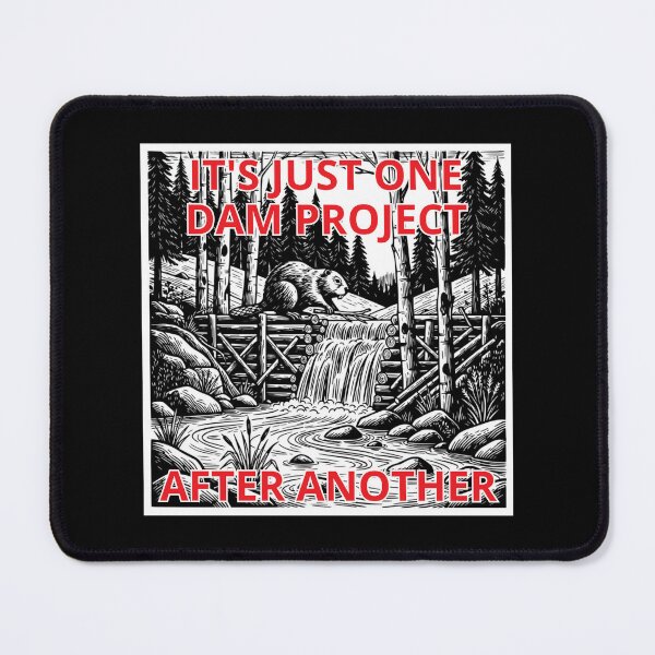 Item preview, It's Just One Dam Project After Another Vintage Beaver Dam Woodcut Nature designed and sold by GibasVisuals.
