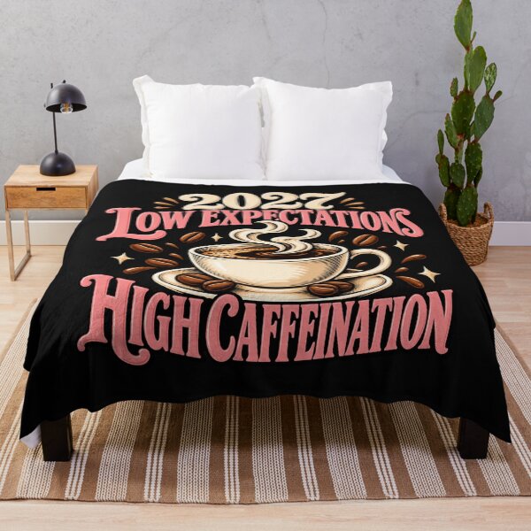 Item preview, 2027 Low Expectations High Caffeination – Funny Coffee Lover New Year Humor designed and sold by GingaArt.