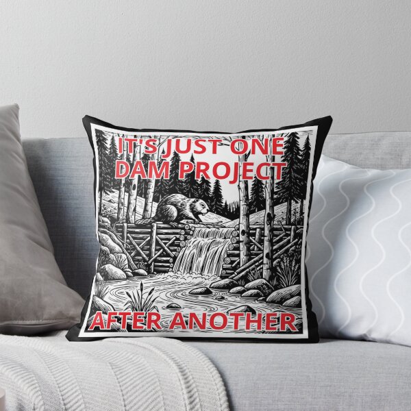 Item preview, It's Just One Dam Project After Another Vintage Beaver Dam Woodcut Nature designed and sold by GibasVisuals.