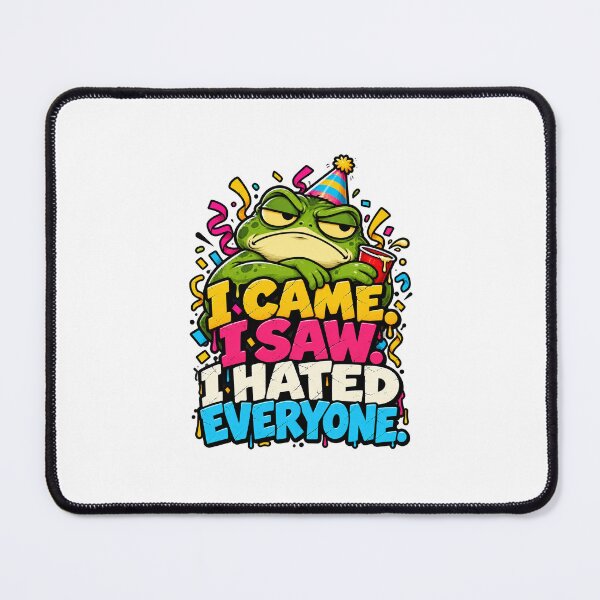 Item preview, I Came, I Saw, I Hated Everyone – Funny Grumpy Frog Cartoon, Sarcastic Humour designed and sold by BendyZebra09.