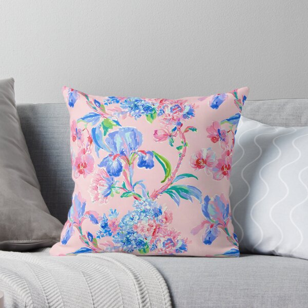 Item preview, Irises, Orchids, hydrangeas and peonies on blush pink designed and sold by SophieClimaArt.