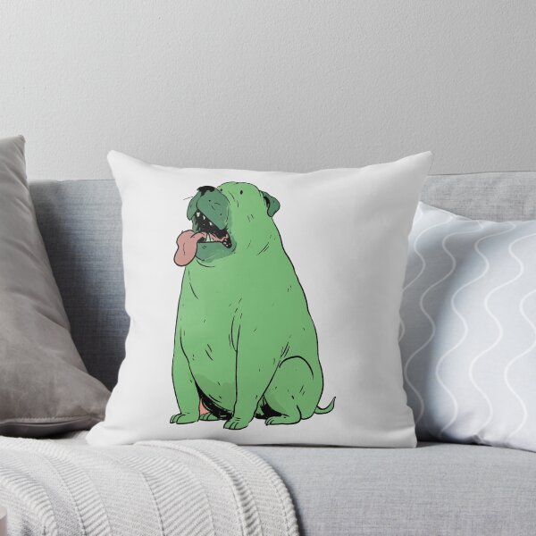 Item preview, Funny Green Bulldog Illustration Sitting Tongue Out designed and sold by peterdesigns.