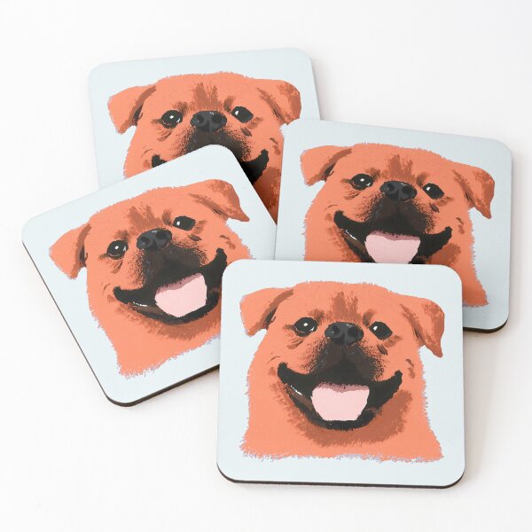 Item preview, Happy Orange Dog Face Pop Art Painting designed and sold by peterdesigns.