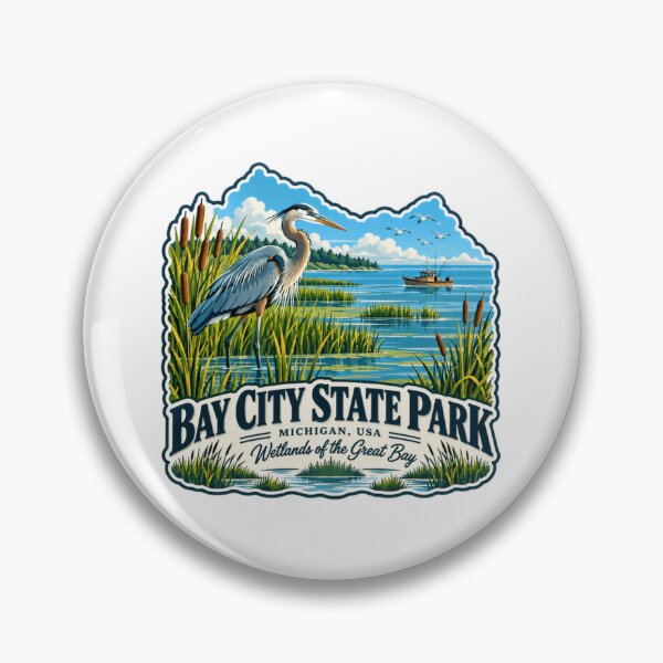 Item preview, Bay City State Park Michigan USA Wetlands Of The Great Bay Nature Travel Souvenir designed and sold by JonesFlora2025.