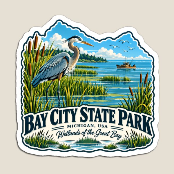 Item preview, Bay City State Park Michigan USA Wetlands Of The Great Bay Nature Travel Souvenir designed and sold by JonesFlora2025.