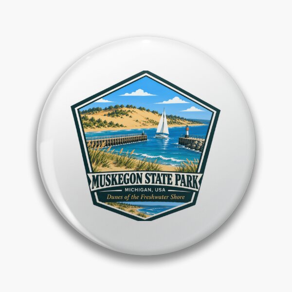 Item preview, Muskegon State Park Michigan USA Dunes Of The Freshwater Shore Travel Souvenir designed and sold by JonesFlora2025.