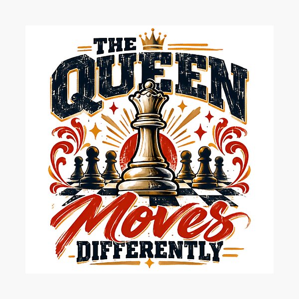 Item preview, The Queen Moves Differently Chess Player Strategy Board Game Empowered Woman designed and sold by SkeletonsDanger.