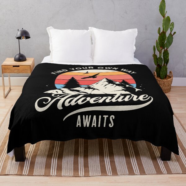 Item preview, Retro Mountain Adventure Awaits Sunset Design designed and sold by Vision Crafted.