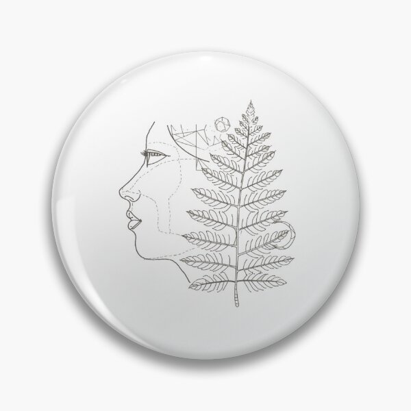 Item preview, Profile of a face with a botanical fern designed and sold by Olgavelez.