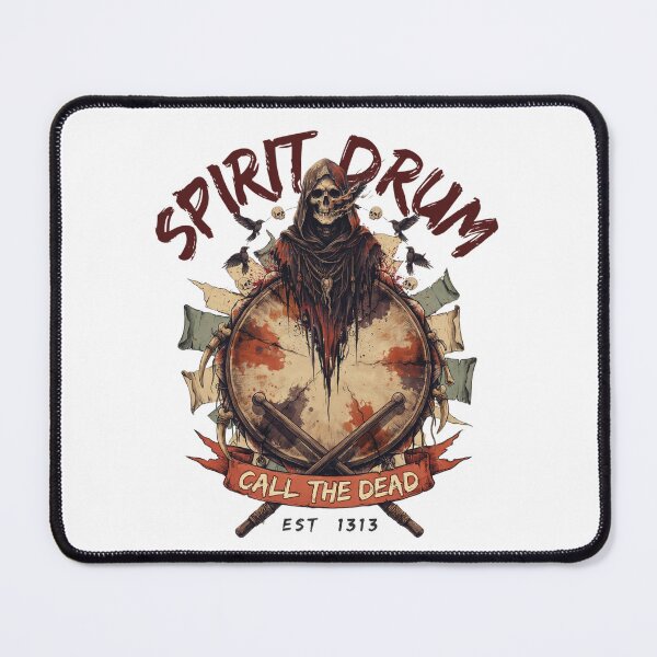 Item preview, Spirit Drum Halloween Design – Ritual Skeleton Shaman Graphic Tee v8 designed and sold by DarylWelsh2024.