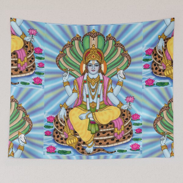 Item preview, Lord Vishnu Digital Drawing | Hindu God Illustration & Spiritual Art designed and sold by Harshit_Digital_Arts.