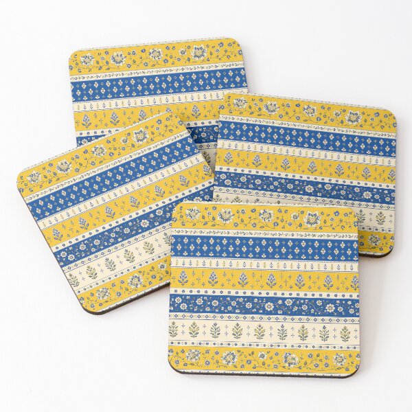 Item preview, Mustard & Navy Indian Floral Stripes designed and sold by lbl-shop.