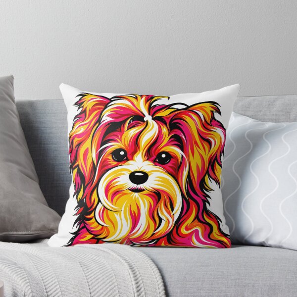 Item preview, Biewer Terrier Portrait – Pink & Orange Pop Art designed and sold by shrolts.