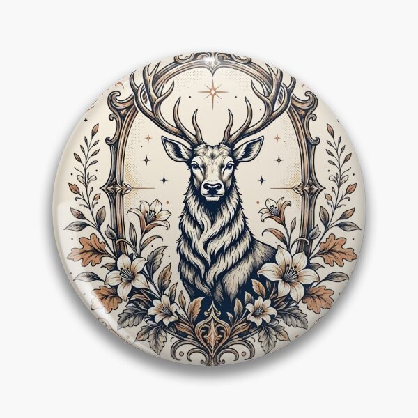 Item preview, Sacred Woods Vintage Botanical Stag Poster designed and sold by Nadiename.