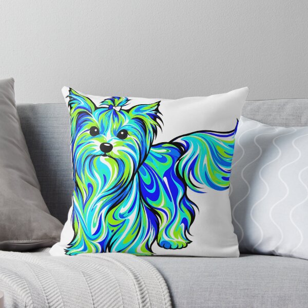 Item preview,  Biewer Terrier – Electric Blue & Lime Swirls designed and sold by shrolts.
