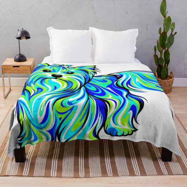 Item preview,  Biewer Terrier – Electric Blue & Lime Swirls designed and sold by shrolts.